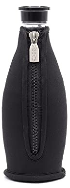 sliive® Neopren Flaschenkühler mit Griff – Passend für 0,615L SodaStream Crystal Glaskaraffen, Wein- & Sektflaschen, ideal für unterwegs (Schwarz)