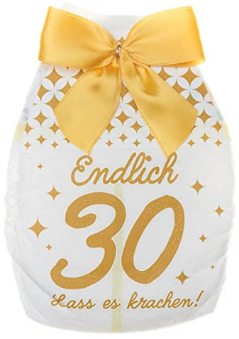 goldprintz Geburtstagskarte lustig I Endlich 30 Karte Geburtstag I Lustige Geburtstagskarte für Männer & Frauen I Witzige Geburtstagskarte Mann I Geburtstagskarte Frau I goldig bedruckte Windel