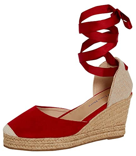 Womens Espadrille Wedge Sandals Strappy Hessian Wedges Ankle Wrap Tie Leg Straps