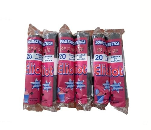 ROLLO BOLSA BASURA (20 BOLSAS X ROLLO) 55 X 60 COLOR NEGRO PACK 10 UND.