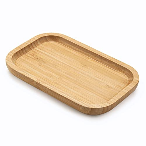 Bamboo Vanity Tray, Bathroom Counter Tray, Toilet Tank Tray, Wood Bathroom Tray for Organizing and Home Decor (20 x 13 x 2 cm)
