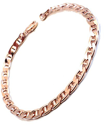 Original italienisches Steg-Panzerarmband 'Traversino' 18kt Rose vergoldet 5mm Länge 24 cm, Damen Herren Geschenk Schmuck ab Fabrik Tendenze-Italy