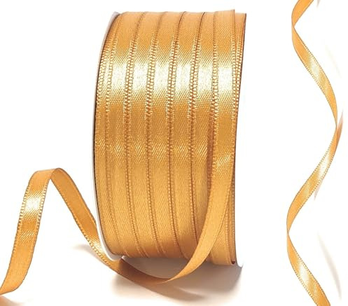 s.dekoda Satinband 50m x 6mm Gold Schleifenband Dekoband Satin