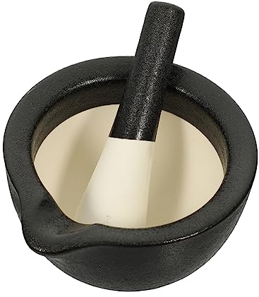 DOITOOL Strumenti Da Laboratorio Ciotola Per Macinare in Ceramica Kit Per Pestello Utilizzato Per Triturare Pillole e Spezie Design Ergonomico Materiale