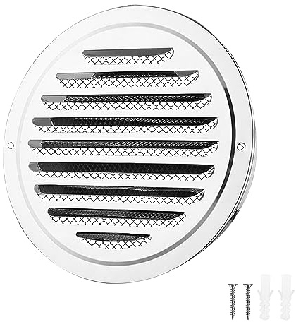 Griglia di Ventilazione 145-155mm Griglia di ventilazione in acciaio inox | con viti e tasselli Protezione Dagli Agenti Atmosferici griglia di scarico per garage cucina bagno parete cappa