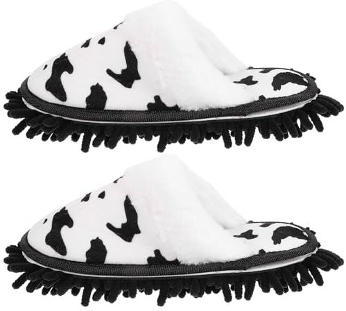 Healifty 1 Paar Wischmopp Schuhe Mop Schuhe Mikrofaser Staubmopp Hausschuhe Putzschuhe Putzsocken Bodenreiniger Staubmopp Wischmop Putz Pantoffeln für Schmutz Reinigung