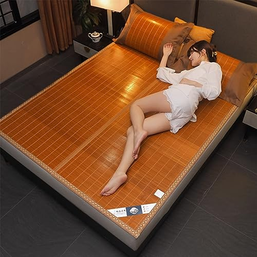 MMleYN Stuoie di Sonno di Estate in Rattan, Stuoia di bambù per Letto Tappetino Reversibile/Materassino Rinfrescante Estivo per Il Dormitorio della Scuola Domestica Letto Matrimoniale Singolo-bambù (
