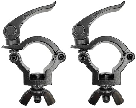 DJ-Bühnenbeleuchtungsklemme, 3,8 cm, Schnellspanner, Aluminiumlegierung, robust, 75 kg, Bühnenlicht-Tressenklemmen, passend für Rohre mit Außendurchmesser 36–39 mm, Schwarz