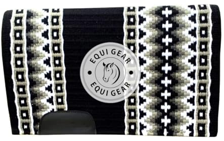EQUIGEAR Western Show Horse Satteldecke aus neuseeländischer Wolle, Western-Design, handgefertigte Satteldecke, Wollpolster, Sensor Flex (Anpassung möglich), WQ85 (34x36)