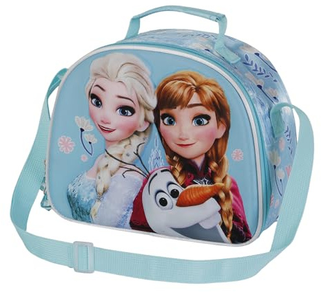 Disney Frozen 2, Bolsa Portamerienda 3D, 25.5 x 20 cm, Azul Happiness