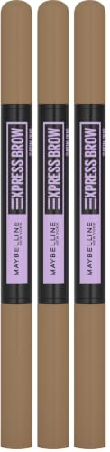Maybelline New York Express Brow Satin Duo Augenbrauenstift und -puder in Nr. 01 Dark Blonde, dunkelblond (Packung mit 3)