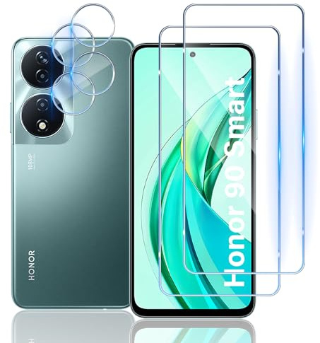 Mayfun Pellicola Vetro Temperato per HONOR 90 Smart 5G(Non per Honor 90), 2 Pezzi Pellicola Protettiva + 2 Pezzi Fotocamera Pellicola, 9H Durezza, Bubble-Free, Anti Graffio HD Camera Protezione