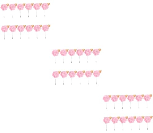 SOIMISS 36 Stk Anzugbrosche Blumenstrauß Abschlussball Ansteckblume Revers Blumendekoration abstecknadeln haaraccessoires hochzeitsdeko Brustnadel für Frauen Anzug Brustnadel Rosa
