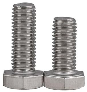 Haroar 1/2 Stück M24 SUS304 Edelstahl-Sechskantschrauben mit super langem Vollgewinde DIN933 Gewindelänge 45 mm ~ 200 mm(2Pcs M24x80)