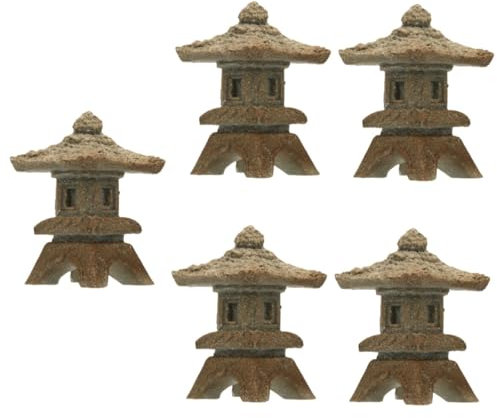 PRETYZOOM 5St Mini-Pagode für den Garten gartenskulptur mikrolandschaft zengarten japanische Wohnkultur Japanisches Pagodenmodell Modell eines Sandtischpavillons Gartendekoration Stein