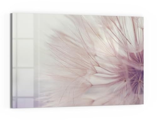 DEQORI Glas-Magnettafel | 60x40 cm cm groß | Motiv Zarte Pusteblume | Memo-Board aus Glas | Magnetboard inkl. Magnete, Stift & Tuch für Küche & Büro | Tafel magnetisch & beschreibbar