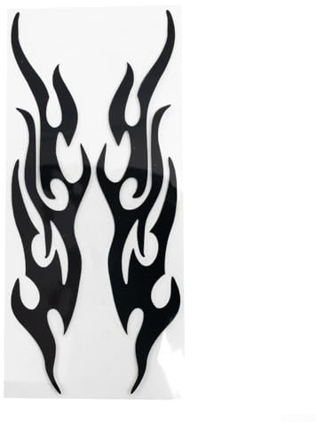Adesivo in vinile impermeabile personalizzabile con fiamma, per auto e moto, per serbatoi di gas e parafanghi (nero)