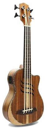 Ukulele Anfänger 30-Zoll-Solid-Koa-Ukulele-Fretless-E-Gitarre 4-saitiger Mini-E-Gitarren-Tonabnehmer