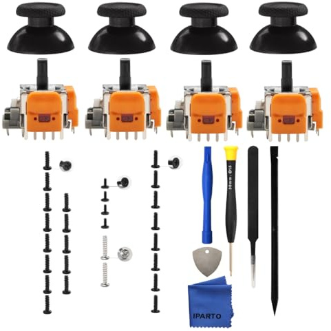 iParto Kit de remplacement de joysticks à effet Hall 4 pièces pour PS5 – sticks analogiques 3D anti-dérive pour PlayStation 5