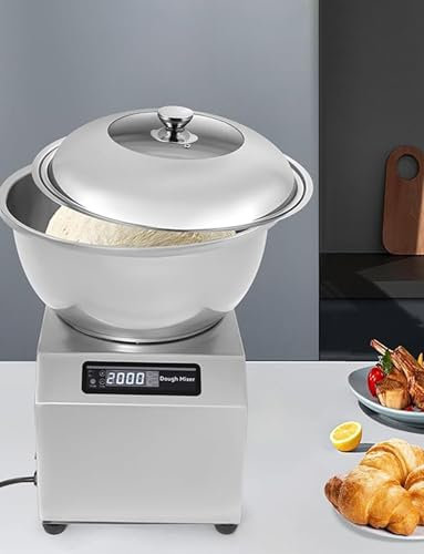 Electric Dough Maker 17.64Lbs(8Kg) Dough Kneading Machine with Timer 2200W Commercial Household Dough Mixer for Making Bread Dough & Pizza Dough,Stainless Steel, Face-up Touch Panel,Glass Lid