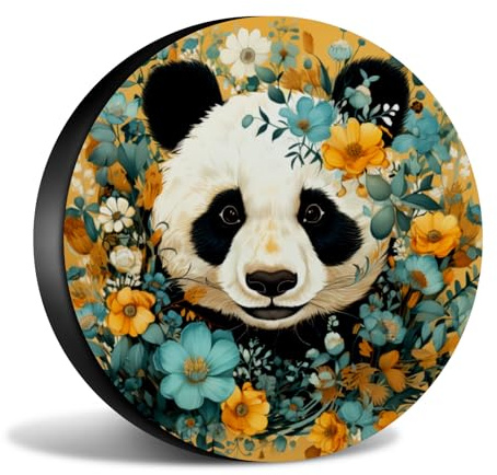 Reifenschutzhülle Panda Personalisierte Auto Reifen Taschen Wetterfest Reifensack Für SUV Fahrzeuge Auto 16 inch