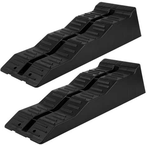 PRETYZOOM 2pcs Heavy Duty Rv Leveling Blocks Wheel Chocks Capacity Hdpe Camper Trailer Stabilizer Ramps for Uneven Ground Parking and Vehicle Stability