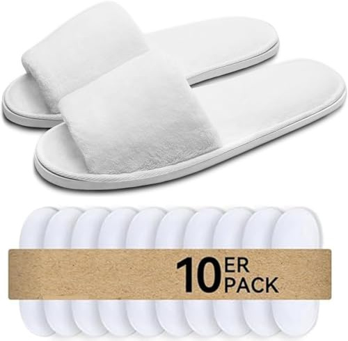 Defresit 10 Pairs of Hotel Slippers,Deluxe Open Toe Slippers for Spa, Party Guest, Hotel and Travel, Washable and Non-Disposable