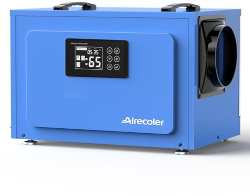 Airecoler 60L Luftentfeuchter mit Pumpe für Kriechkeller und Keller mit Ablaufschlauch, Wasserschadensanierung in Industriequalität, automatische Abtauung, Memory-Start