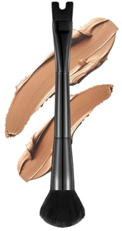 Huayeex Pinceau de contouring, 2 en 1, pinceau de maquillage, double extrémité, en forme de U, outil cosmétique professionnel pour définir la sculpture, le mélange débutant