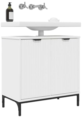 vidaXL Armadio per Lavabo da Bagno Bianco 60,5 x 33,5 x 61 cm