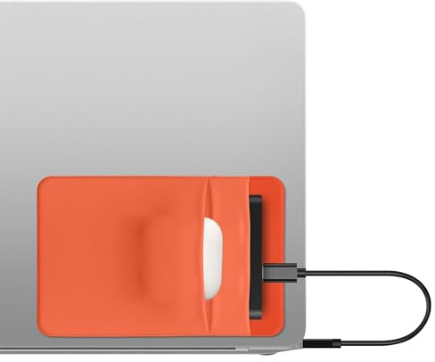 kwmobile Custodia Hard Disk Esterno Compatibile con SanDisk Portable SSD, Samsung T7, Crucial X8, HDD Cover - Case SSD 2 Tasche - Porta Accessori Elettronici - Tessuto Elastico - arancione