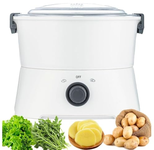 Máquina peladora eléctrica de patatas, pelado rápido en 1 minuto, capacidad de 800 g, herramienta de cocina multifunción con función de deshidratación de verduras