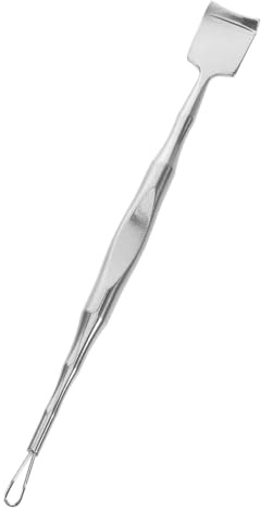 LIFKOME Stainless Steel Blackhead Cleaner Tool Dual-end Pimple Scraper Spatula Face Exfoliator Scrubber for Women Home Use