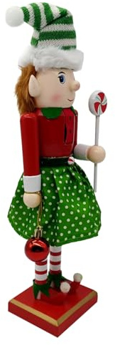 Ciieeo Wooden Elf Nutcracker Figurine Christmas Tabletop Decoration Compact Vibrant Colors Holiday Soldier Ornament for Shelves Desks and Mantels