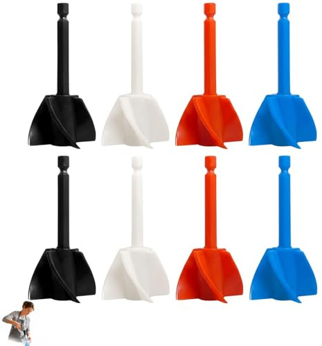 8pcs Paint Stirrer, Drill Mixer Attachment for Drill, Paint Stirrer for Epoxy Resin and Pigments, Set of 8 Reusable Mixing Paddles for Crafts and Home Renovation