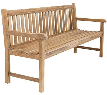 Linder Exclusiv Stabile Bank Gartenbank Picadelly 150 cm in Premium Teak mit Armlehne