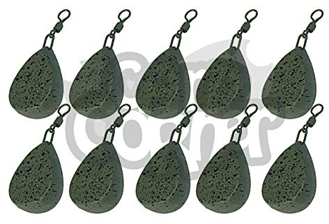 NGT 10 x Carp Fishing Tackle Weights 1.5oz 2oz 2.5oz 3oz 3.5oz Flat Pear Style Weight (10 x 2oz Flat Pear)