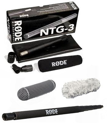 Kit Rode, include RODE NTG-3 + RODE BOOM POLE asta telescopica (da 0,85 a 3,3 metri) + Blimp Filtro Anti Vento - KITBOOM3RODE