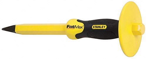 Stanley 16-329 Cincel de hormigón FatMax de 3/4 pulgadas x 12 pulgadas con protector de mano bimaterial
