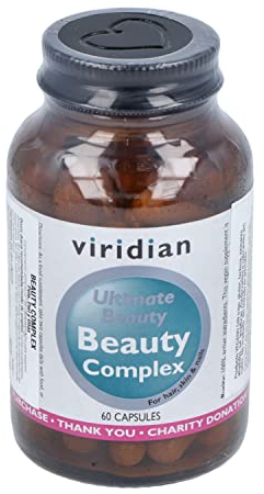 Viridian - Ultimate Beauty Skin, Hair & Nails Complex - 60 Caps | Blend of Vitamins, Minerals & Phytonutrients | Healthy Skin, Hair & Nails | with Biotin & Selenium | Nutritionist Formulated