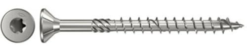 fischer - Vis à bois PowerFast 6.0 x 80 Tête fraisée. empreinte TX. inox A2. filetage partiel/Boite de 100