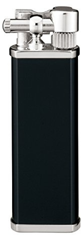 Tsubota Pearl Bolbo Japanisches Pfeifenfeuerzeug, Schwarz und Chrom