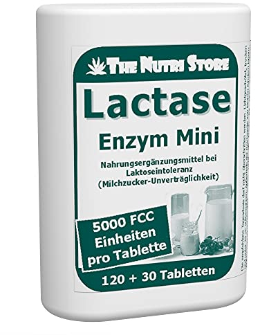 Lactase 5.000 FCC Mini Tabletten Dosierspender 120+30 Stk. - bei Laktoseintoleranz (Milchzucker-Unverträglichkeit)