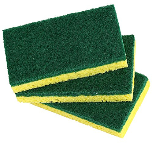 Scrubee Heavy Duty Scrub Sponge with Scouring Pad, Kitchen Dishwashing, Sink, Pot and Frying Pan Cellulose Scrubber Sponge Non Scratch. by Superio… (4.5 3 Pack)
