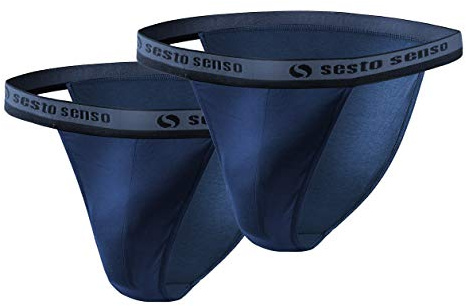 Sesto Senso briefs män tanga bomull 1-pack 2-pack 4-pack sexiga underkläder basunderkläder för män, 2-pack – mörkblå, L