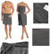 ARLI Saunakilt Damen + Herren Set Saunatuch Saunahandtuch Baumwolle Anthrazit Gummizug Tasche Klettverschluss praktisch individuell anpassbare Größe Sauna Sarong Kilt Wellness Hamam Mann Frau
