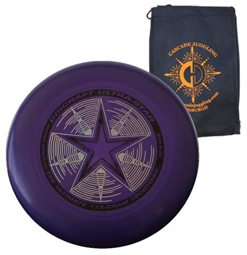 Discraft Ultrastar 175 g Flying Disc – Ultimate Frisbee Competition Spec – inkl. Cascade Jongliertasche, violett