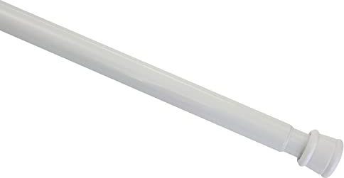 GARDINIA Barra de metal para cortinas, Extensible, Montaje sin tornillos ni taladros, Diámetro 23/26 mm, Longitud 130-220 cm, Blanco, Acero