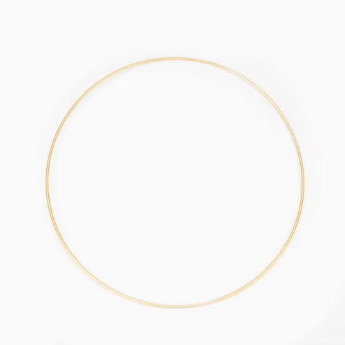 NaDeco Metallring in Gold beschichtet, wählbar in den Größen 20, 30,40 und 50cm Metallringe zum Basteln Drahtring zum Basteln Wickeltechnik Hoops Traumfänger Ring Makramee Ring, Größe:Ø 40 cm