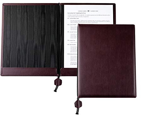 DELMON VARONE - Porte-documents personnalisable DIN A4 avec cordon en simili cuir rouge - Organisateur Dossier pour les documents, certificats et actes - Classeur 2 insertions et doublure moirée
